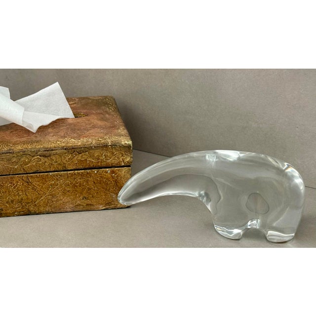 Vintage 1960’s French Baccarat Crystal Polar Bear Retired Paperweight Figurine, in the Style of François Pompon For Sale - Image 12 of 12