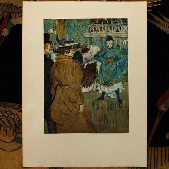 1950s 1950s After Toulouse-Lautrec "At the Moulin Rouge: The Start of the Quadrille" Vintage Full Color Print For Sale - Image 5 of 8