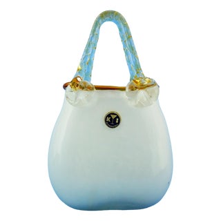 20th Century Glass Bag-Shaped Vase Sculpture by K I Bleikristall, Germany, 1970s For Sale