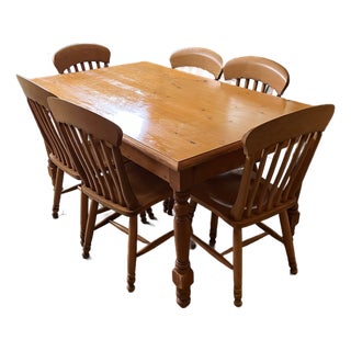 Authentic Grange Shaker Style Dining Room Table and 6 Chairs For Sale