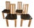 1980s Vintage Italian Wood and Brown Leather Chairs - In the Style of Pietro Costantini-Set of 4 For Sale