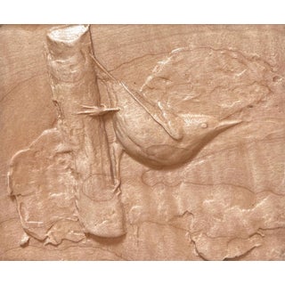 Nuthatch by Dana Younger | Maple and Niove Relief of a bird on a tree branch For Sale