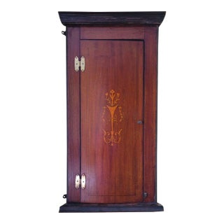 Antique Victorian Mahogany Hanging Wall Corner Cabinet For Sale
