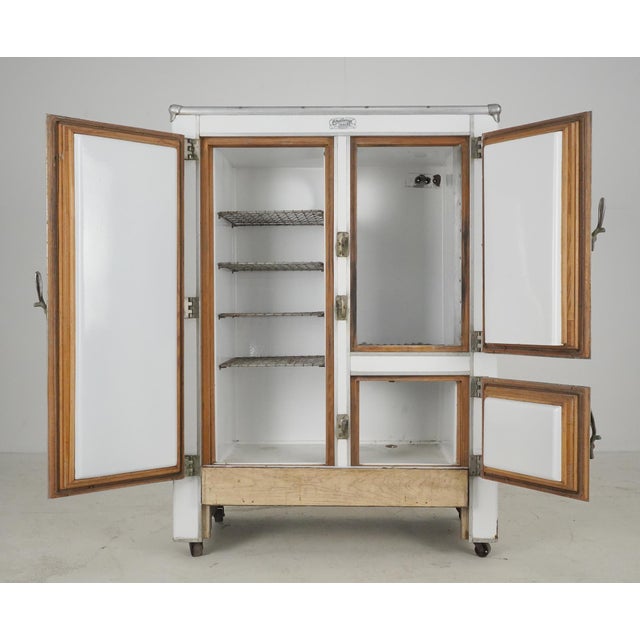 Traditional 1920s Challenge Refrigerator Co. Iceberg Icebox Refrigerator For Sale - Image 3 of 14