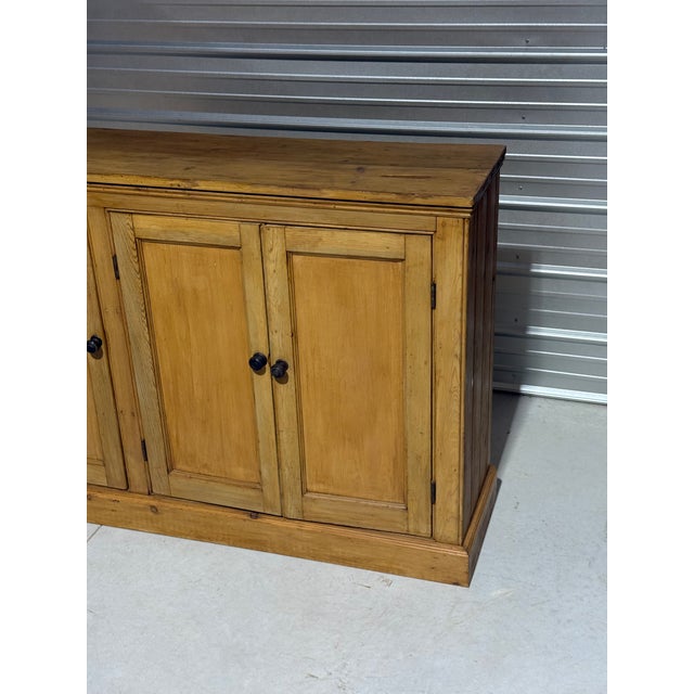 Antique Pine Three Door Cupboard / Cabinet From England For Sale - Image 9 of 18