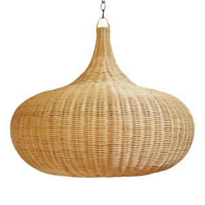 Contemporary Raw Wicker Gourd Drop Pendant Light Large