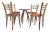 1990s Pacific Green Sculptural Leather Cord Chairs, With Side Table Set of 5 For Sale