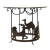 Vintage Wrought Iron SideTable With Safari Animal Silhouette For Sale