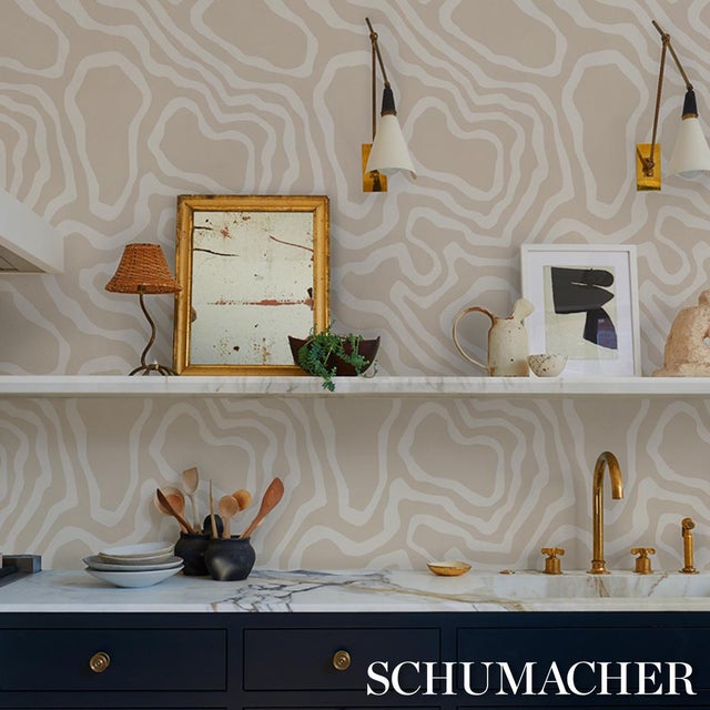 2020s Schumacher Defeo Wallpaper In Bone For Sale - Image 5 of 7
