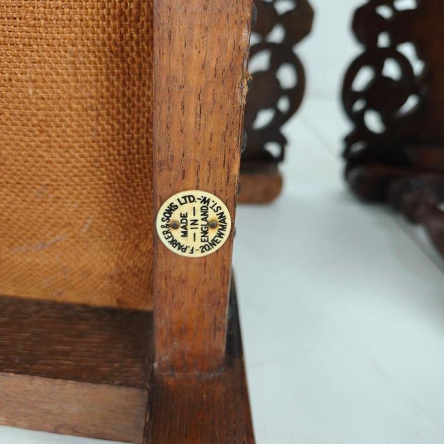 English Jacobean Monk Armchairs from F. Parker & Sons Ltd, Set of 2 For Sale - Image 9 of 17