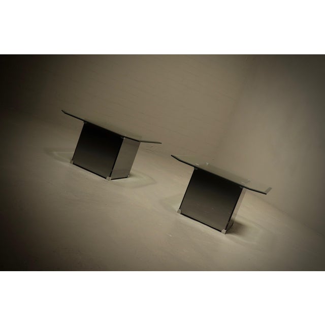 Mid-Century Modern Mirrored Glass Coffee Tables, 1980s, Set of 2 For Sale - Image 3 of 10