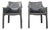 1980s Pair of Two 70s Cassina Cab 413 Armchairs Mario Bellini Elephant Grey / Gray For Sale