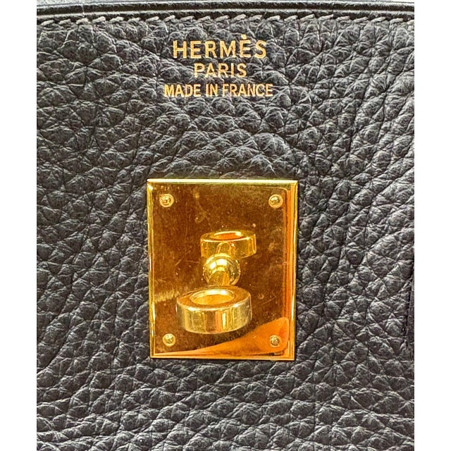 Blue Hermès, Birkin Retourne 35, Taurillon Clemence Leather, Gold Hardware, France, 2003 For Sale - Image 8 of 16