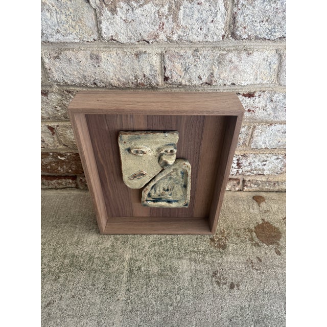 Mid 20th Century Abstract Ceramic Wall Art, Framed For Sale - Image 4 of 11