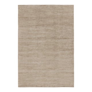 Contemporary Oversized Textural Linen Rug by Rug & Kilim, India, Sand Brown For Sale
