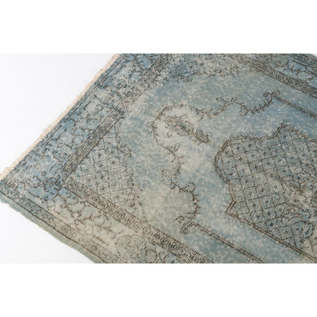 Vintage Aqua Colour Oushak Rug For Sale - Image 4 of 10