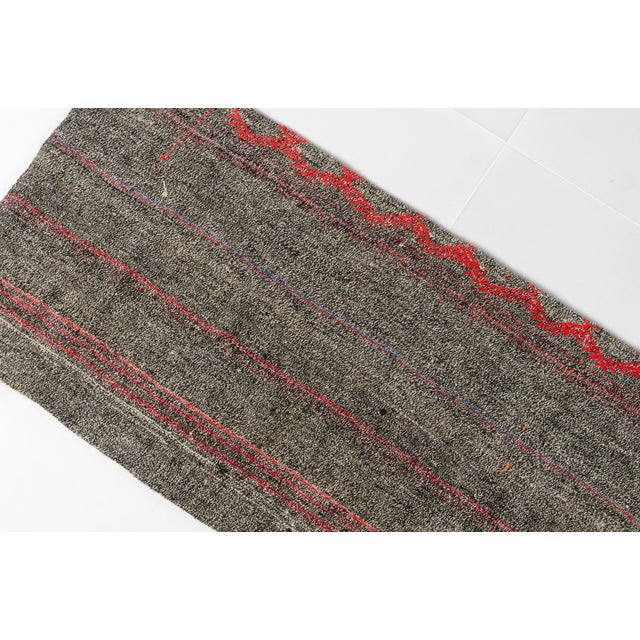 Greige 1960s Anatolian Handwoven Kilim Runner For Sale - Image 8 of 10