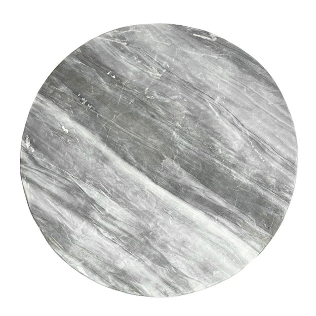 Farmhouse Grey Marble X Iron Base Vintage Coffee Table For Sale - Image 3 of 6