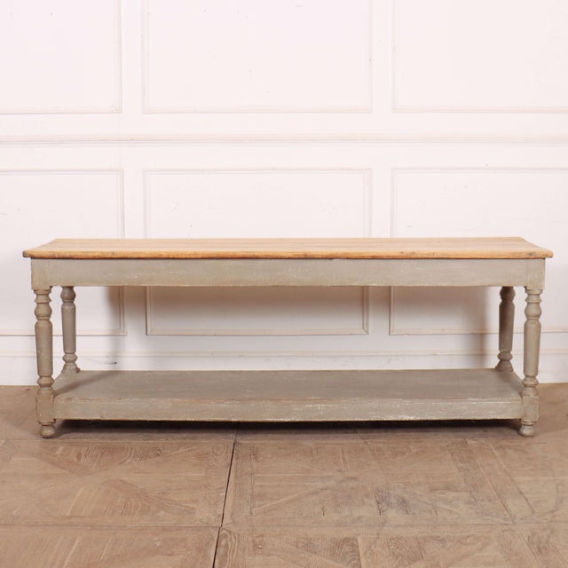French Painted Drapers Table in Pine For Sale - Image 4 of 12