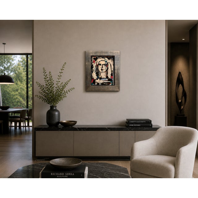 Harold Frank (1921–1995) – Abstract Portrait – Oil Painting For Sale - Image 10 of 10