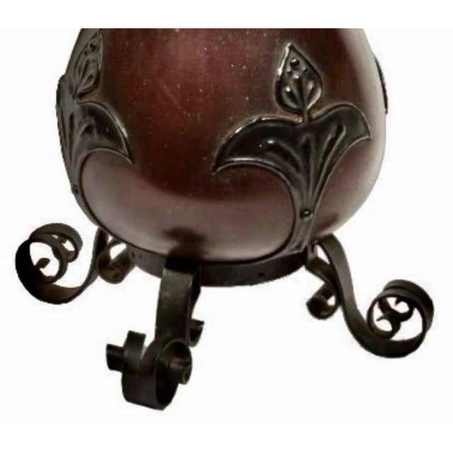 Bradley Hubbard Early 20th Century Bradley and Hubbard Craftsman Oil Lamp With Original Fleur De Lis Shade For Sale - Image 4 of 10