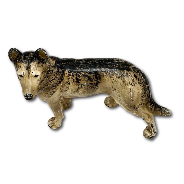Metal Hard to Find Vintage 1930s Hubley Manufacturing Co. Cast Iron German Shepherd Dog Doorstop For Sale - Image 7 of 17