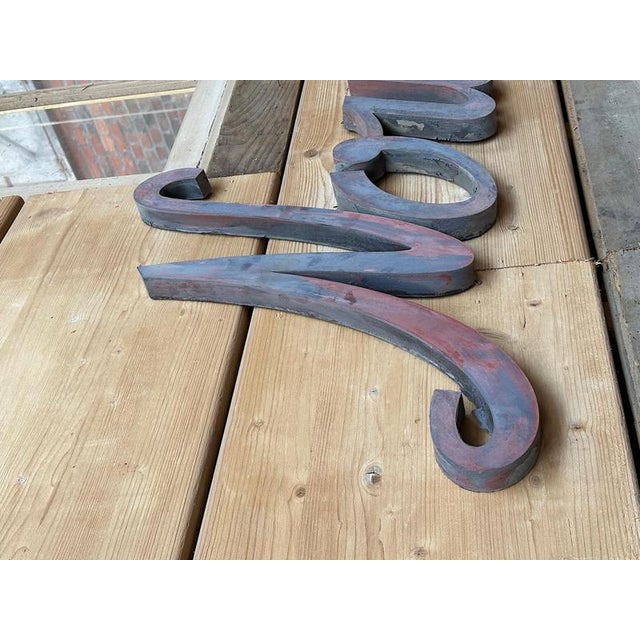 Patinated Nouveautés Sign in Zinc For Sale - Image 4 of 10