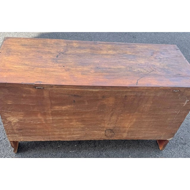 Antique Early 19th Century 6 Board Pine Blanket Chest For Sale In Boston - Image 6 of 11