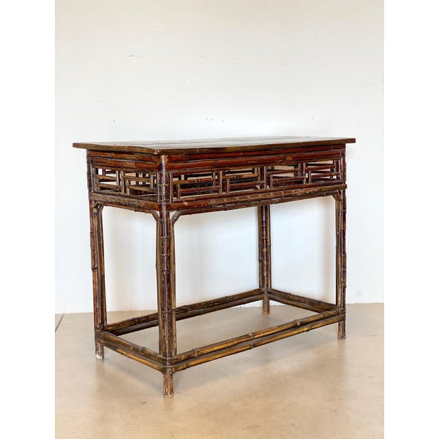 Antique Chinese Bamboo Console Table, 1800s For Sale - Image 18 of 18