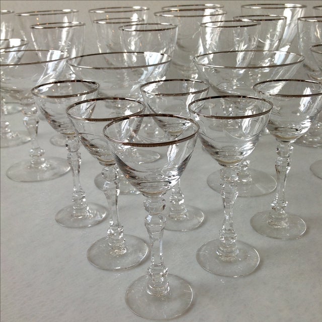 Fostoria Mid-Century Cut Crystal Barware by Fostoria - Set of 26 For Sale - Image 4 of 11