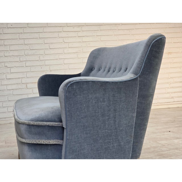 Vintage Danish Two-Seater Sofa in Furniture Velour and Beech, 1960s For Sale - Image 6 of 18