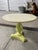 Lime Color Pedestal Base End or Side Table with a Cream Wood top, 21st Century. Great occasional side table