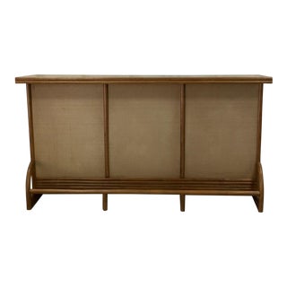 1950s Mid-Century Modern Rattan Bar For Sale