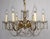 Vintage Brass and Frosted Glass Chandelier from Palwa, 1970s For Sale - Image 6 of 11