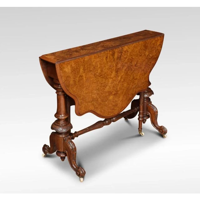 Burr Walnut Sutherland Table For Sale - Image 6 of 6