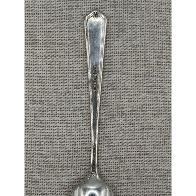 1920s Art Deco Sterling Monogrammed 4 Inch Spoons by Towle Silversmiths - Set of 8 For Sale In Charlotte - Image 6 of 6