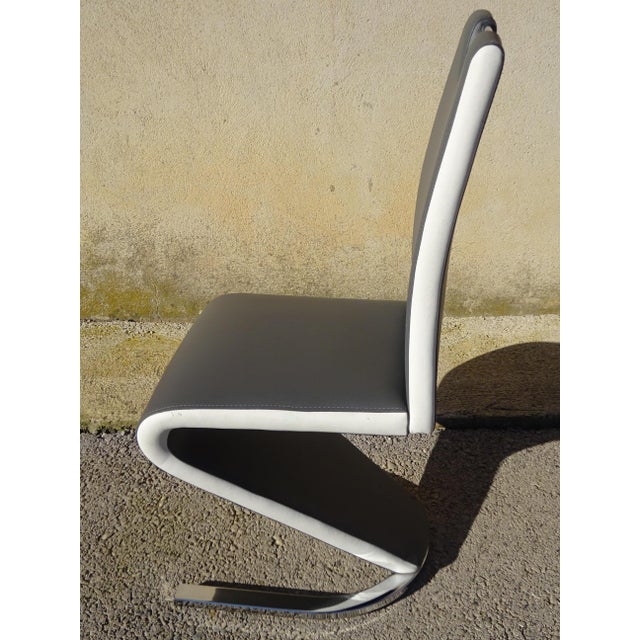 Zig Zag Chairs with Chrome Base, 2000s, Set of 3 For Sale - Image 17 of 18