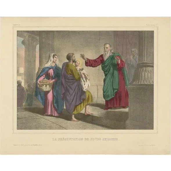 Becquet Frères, No. 7, Presentation of Jesus at the Temple, 1840, Print For Sale - Image 5 of 5