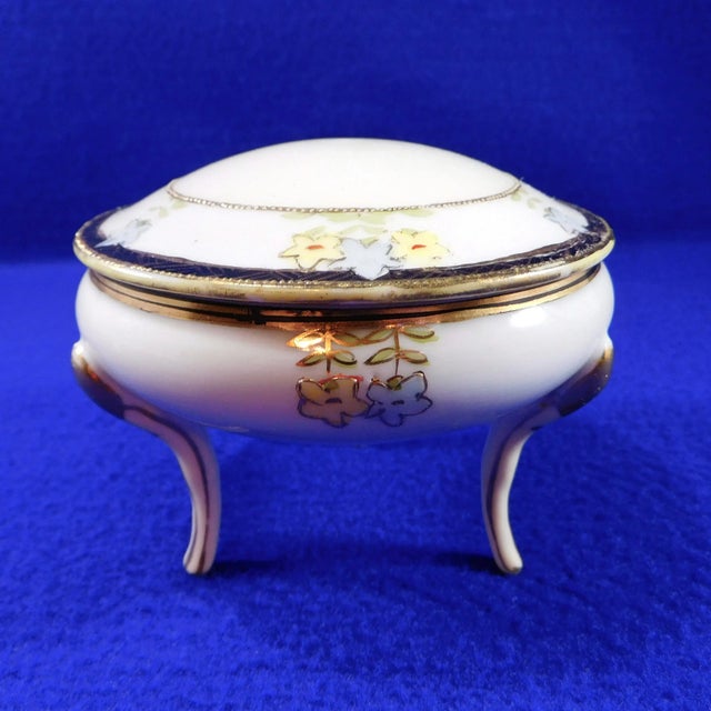 Antique Morimura Nippon Dresser Powder Trinket Box For Sale - Image 4 of 13