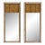 Pair of c1970s Mid Century Faux Bamboo Crome & Burl Rectangle Wall Mirrors MINT For Sale