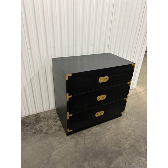 Offered is a vintage painted campaign style chest. This chest can be used an accent piece in a room or hallway or as a...