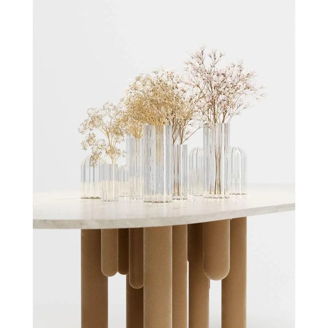 Contemporary Oval Velvet Cactus Table by Mickael Koska For Sale - Image 3 of 6