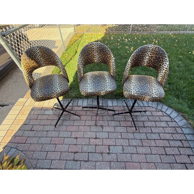 Mid-Century Modern 1960 Leopard Bar Stools - A Set of 4 For Sale - Image 3 of 6