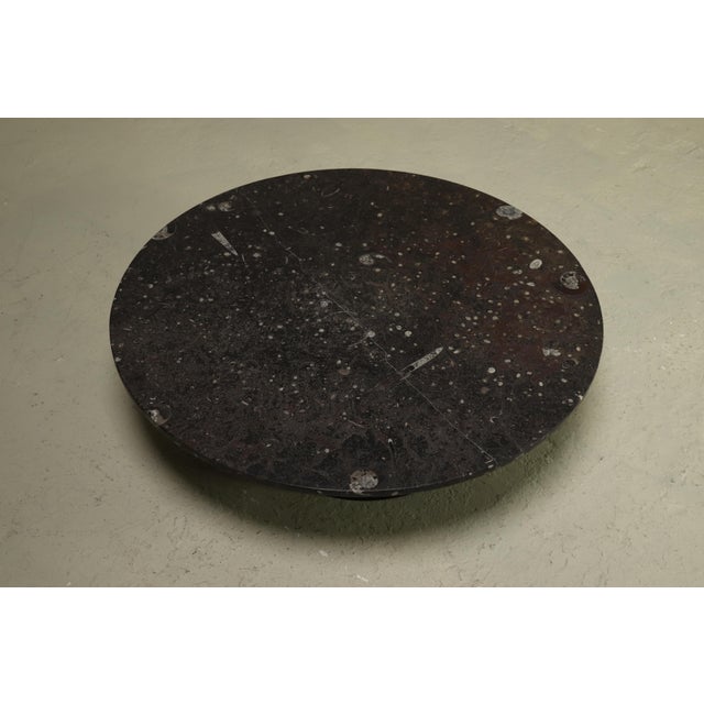Brown Vintage Fossil Stone and Steel Coffee Table from Metaform, 1970s For Sale - Image 8 of 10