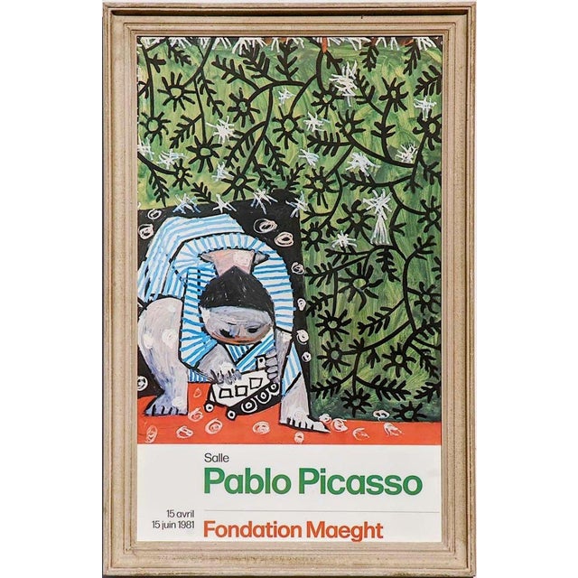 Pablo Picasso, Child Playing in Camomiles, 1981, Original Vintage Poster Print For Sale - Image 8 of 8