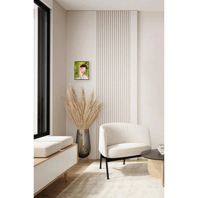 Green Miss Priss Palms 4 - Colorful Abstract Figurative Portrait Painting Original Artwork by Lindsey McCord For Sale - Image 8 of 9