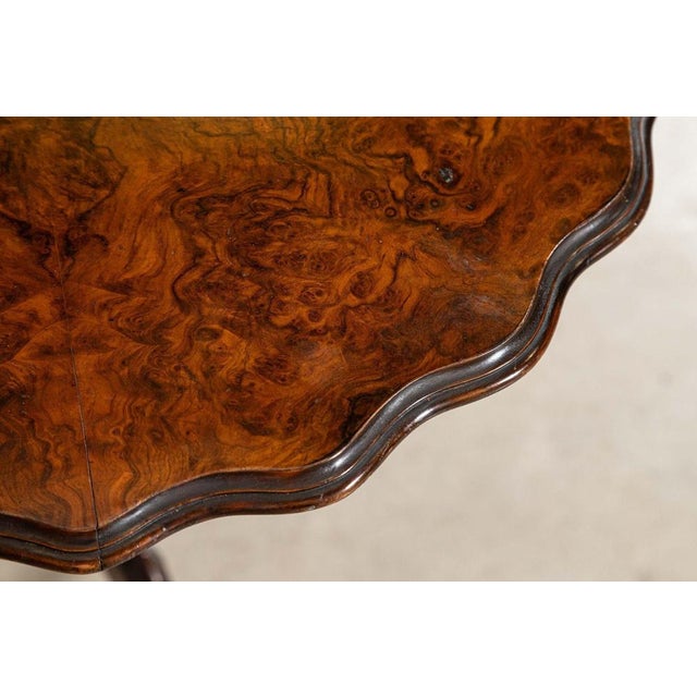 Wood English Burr Walnut Side Table, 1870s For Sale - Image 7 of 17