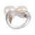 French Vintage Cultured Pearl Diamond 18k White Gold Toi Et Moi Ring, Size 6.5 For Sale In Los Angeles - Image 6 of 6