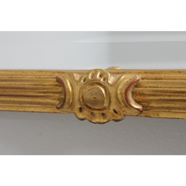 Glass Carvers Guild Carved Bow Top Gold Gilt Wall Mirror For Sale - Image 7 of 13