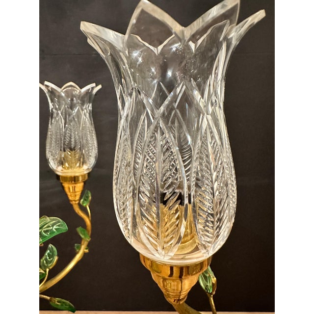 1970s Maison Baguès Style Gilt Bronze And Cut Glass Chandelier For Sale - Image 10 of 10